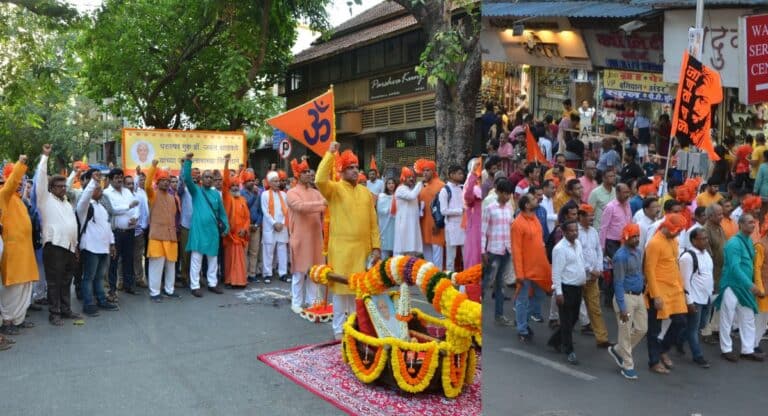 ‘हिन्दू एकता शोभा यात्रा’ से भगवामय हुआ दादर