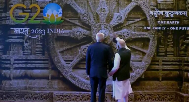 G-20 Summit: भारत मंडपम के स्वागत स्थल पर स्थापित किया गया कोणार्क चक्र, पीएम मोदी ने बाइडेन को बताया इसका महत्व