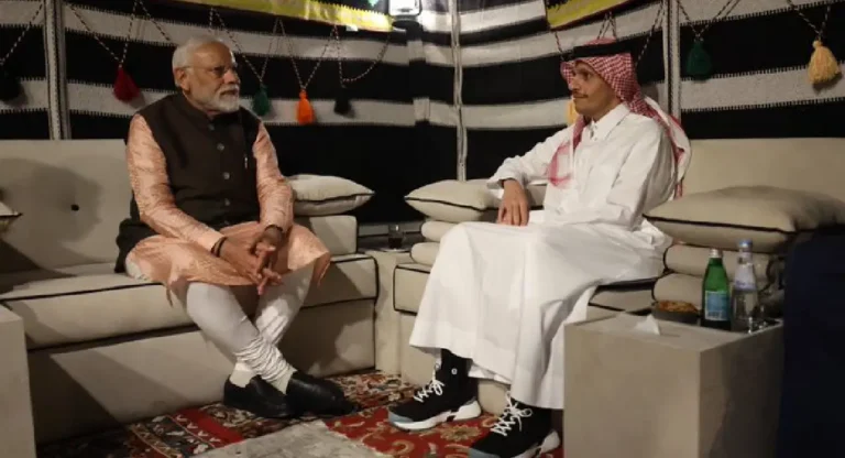 PM Modi In Doha: प्रधानमंत्री मोदी ने दोहा में अपने समकक्ष से की मुलाकात, इस मुद्दे पर हुई बात
