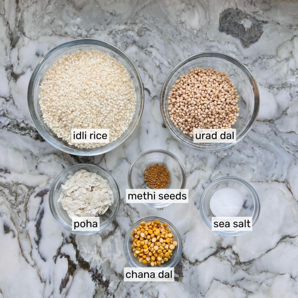 Ingredients For making dosa batter
