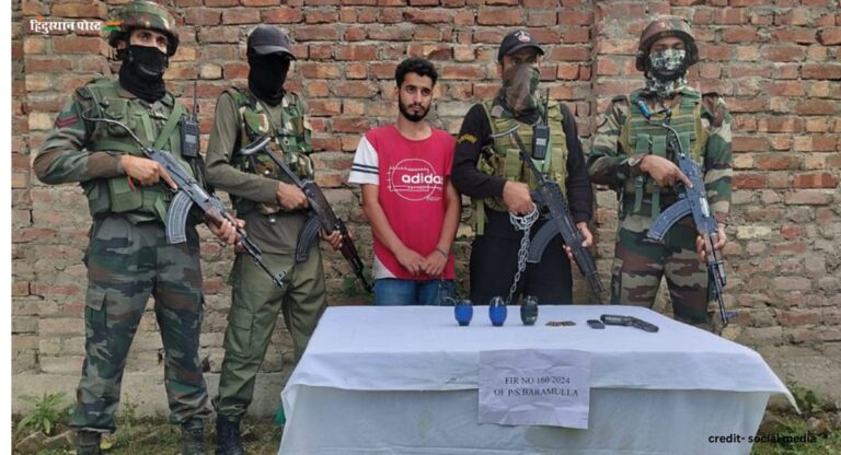 Jammu-Kashmir: बारामूला में लश्कर-ए-तैयबा और टीआरएफ का आतंकवादी सहयोगी गिरफ्तार, बरामद हुए हथियार