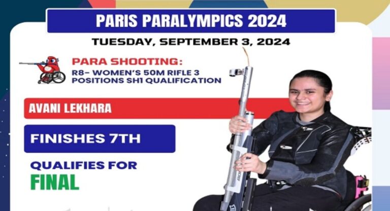 Paris Paralympics: अवनि महिलाओं की 50 मीटर राइफल 3 पोजिशन एसएच1 स्पर्धा के फाइनल में पहुंचीं, इस स्थान पर रही मोना