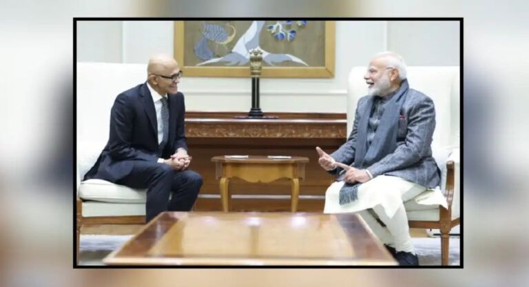 Narendra Modi-Satya Nadella meet: प्रधानमंत्री मोदी और सत्या नडेला की मुलाकात, इस मुद्दे पर हुई बात